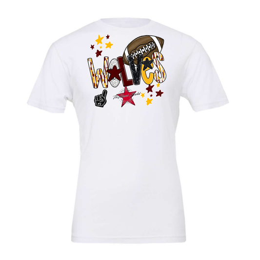 Wolves Football Scrape-Maroon-Yellow