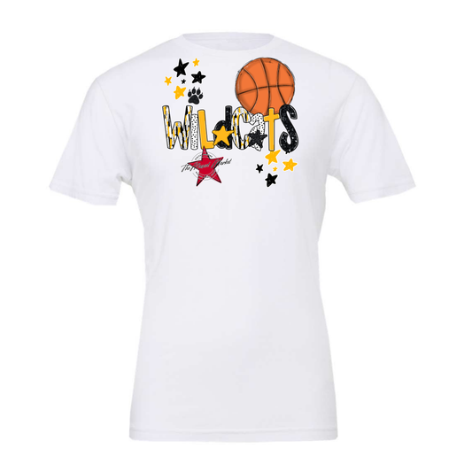 Wildcats Basketball Scrape-Yellow