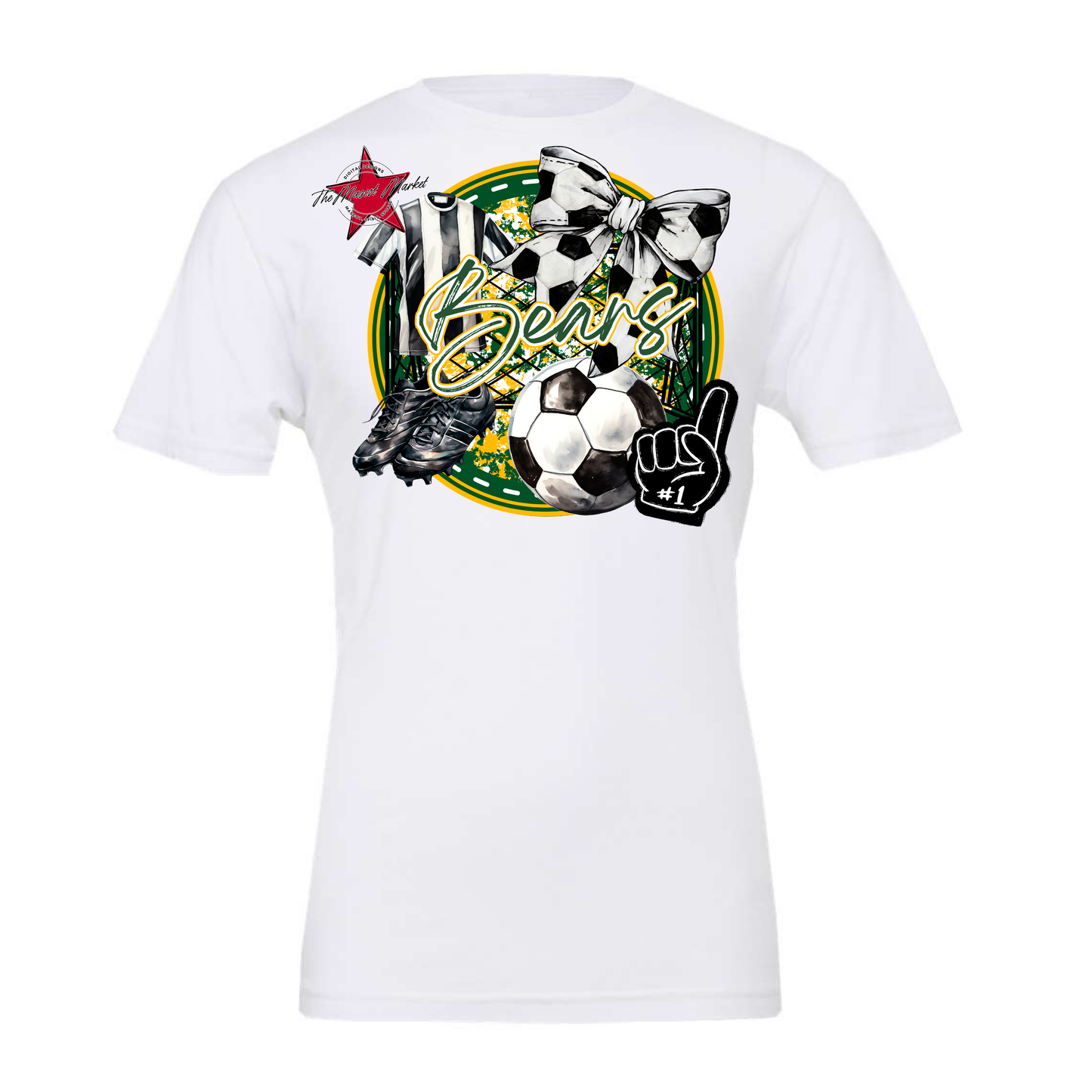 Bears Circle Soccer Design-Green-Yellow