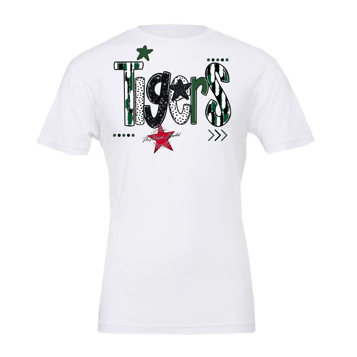 Tigers Brushstroke Alpha w Arrows-Green