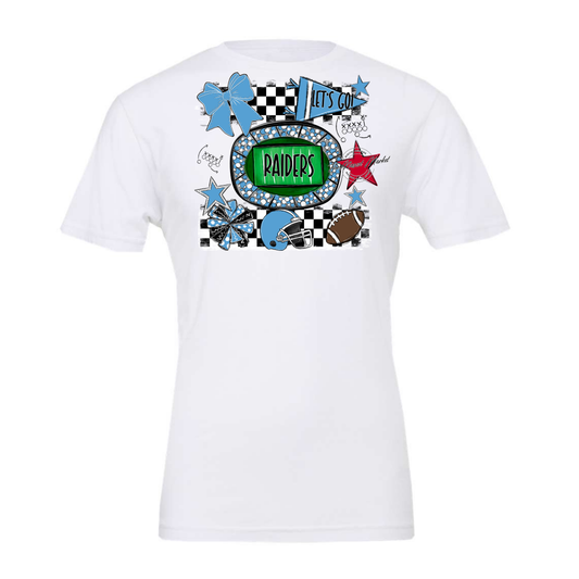 Raiders Checkers Spirit Design-Carolina Blue