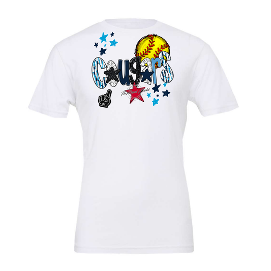 Cougars Softball Scrape-Navy-Carolina Blue