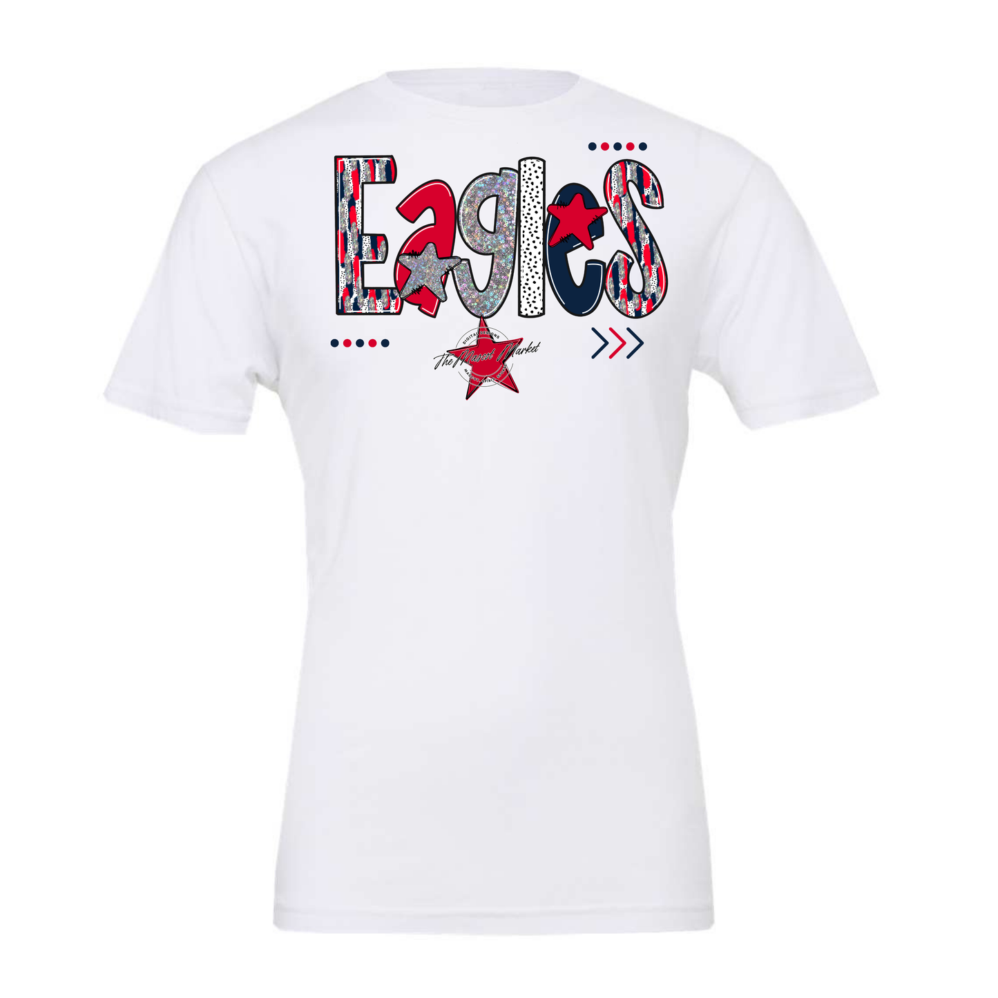 Eagles Brushstroke Alpha Design-Navy-Red