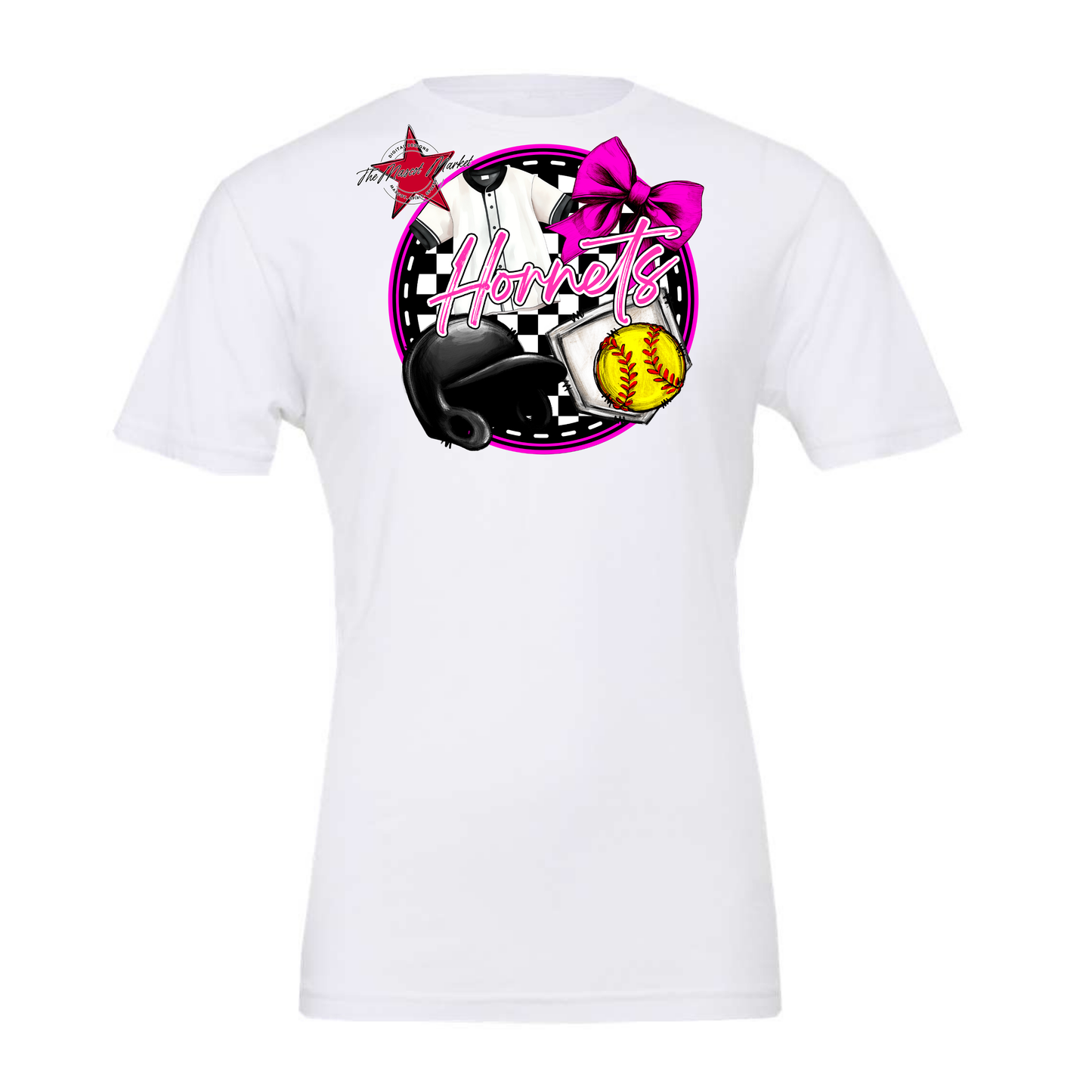 Hornets Circle Softball Design-Pink