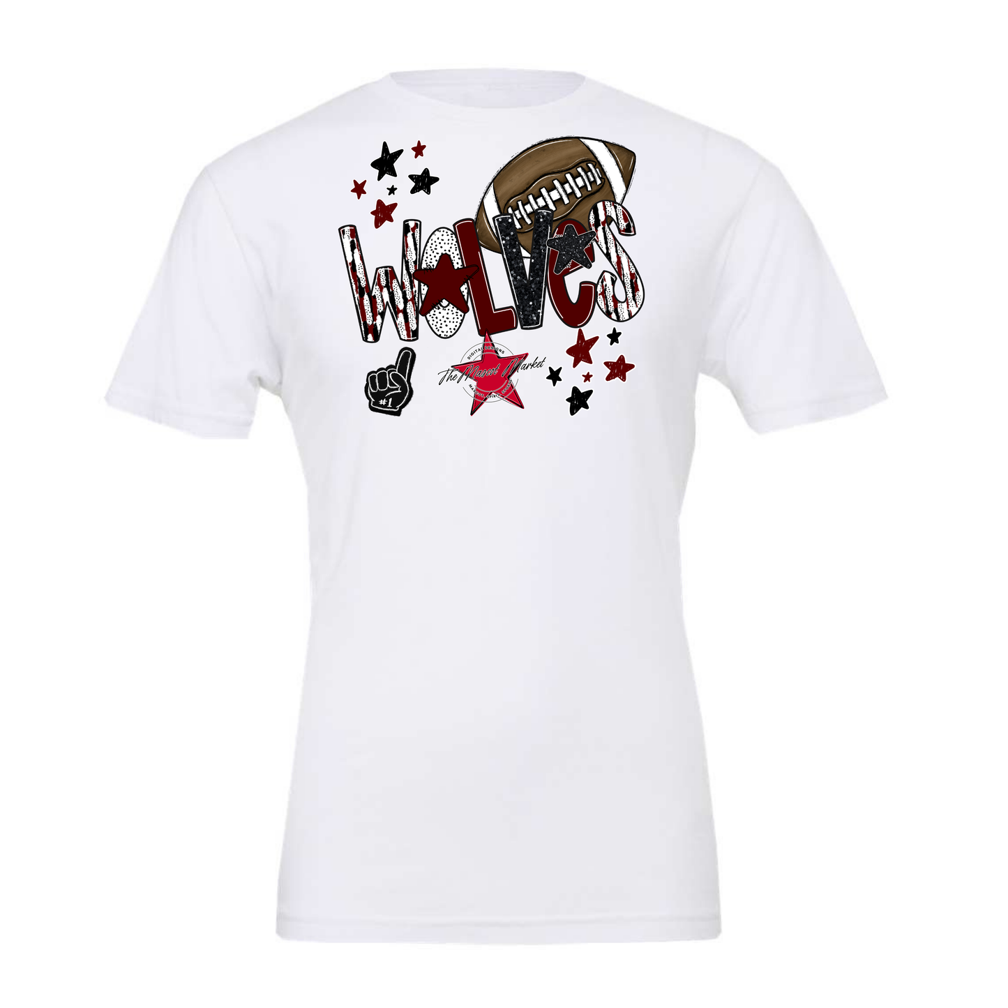 Wolves Football Scrape-Maroon