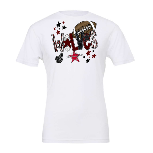 Wolves Football Scrape-Maroon