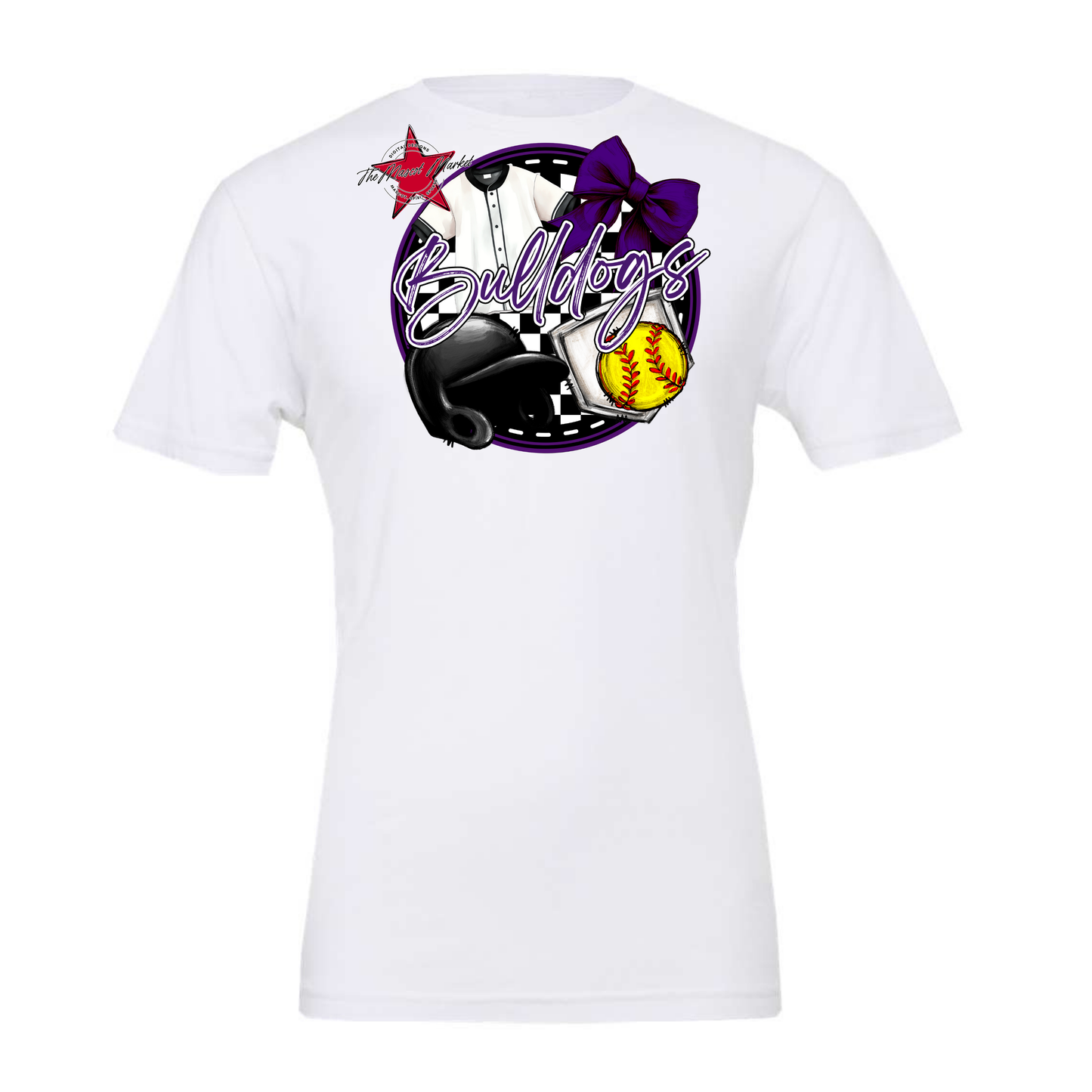 Bulldogs Circle Softball Design-Purple