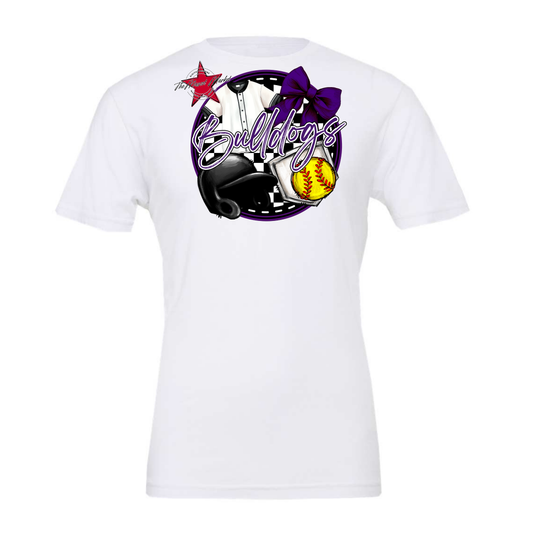 Bulldogs Circle Softball Design-Purple