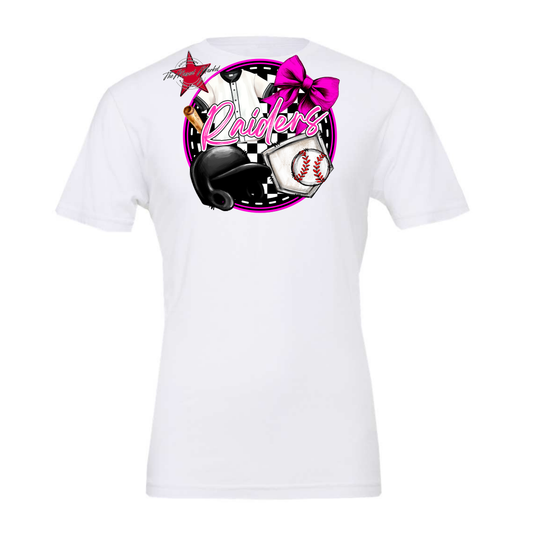 Raiders Circle Baseball Design-Pink