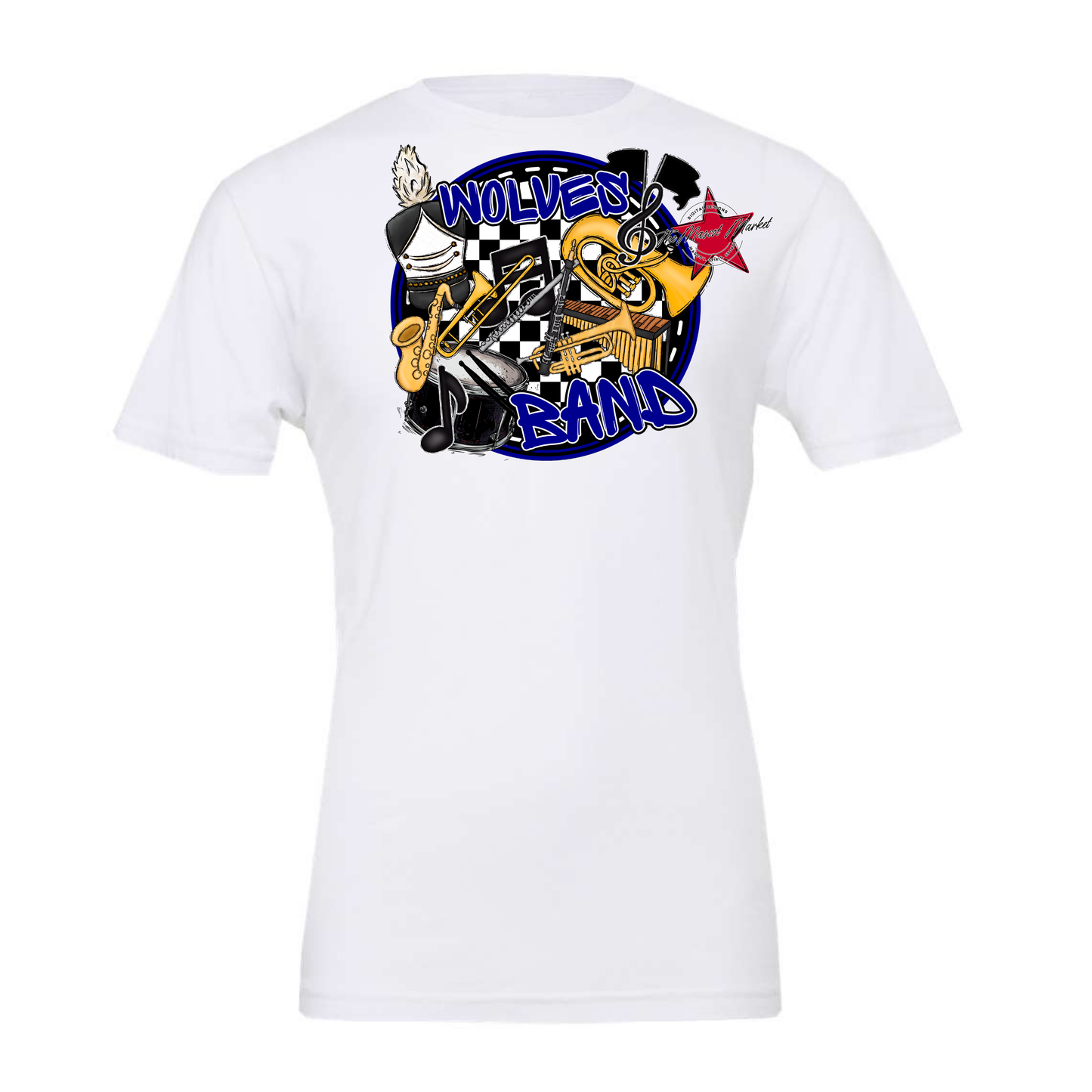 Wolves Circle Band Design-Blue