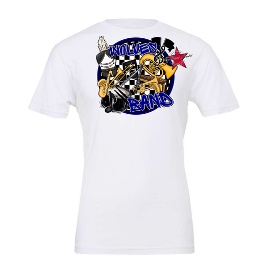 Wolves Circle Band Design-Blue