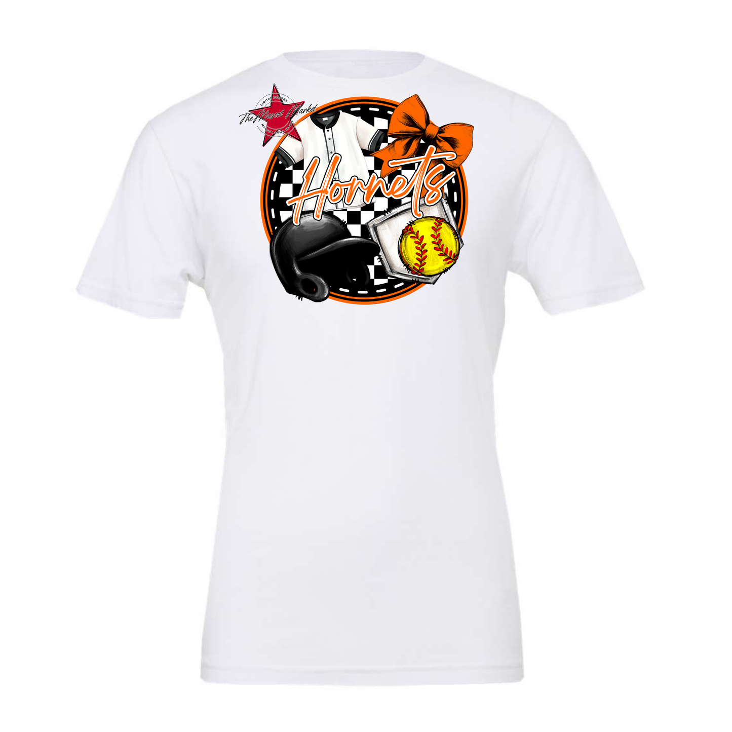 Hornets Circle Softball Design-Orange