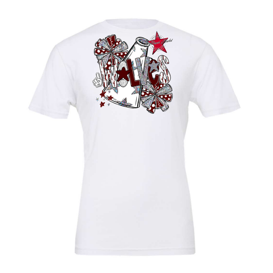 Wolves Cheer Megaphone Scrape-Maroon