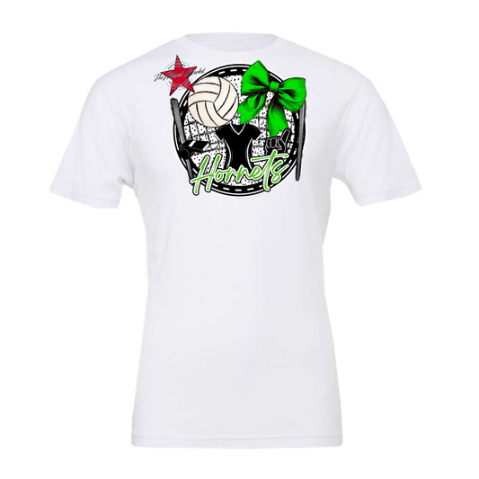 Hornets Circle Volleyball Design-Bright Green