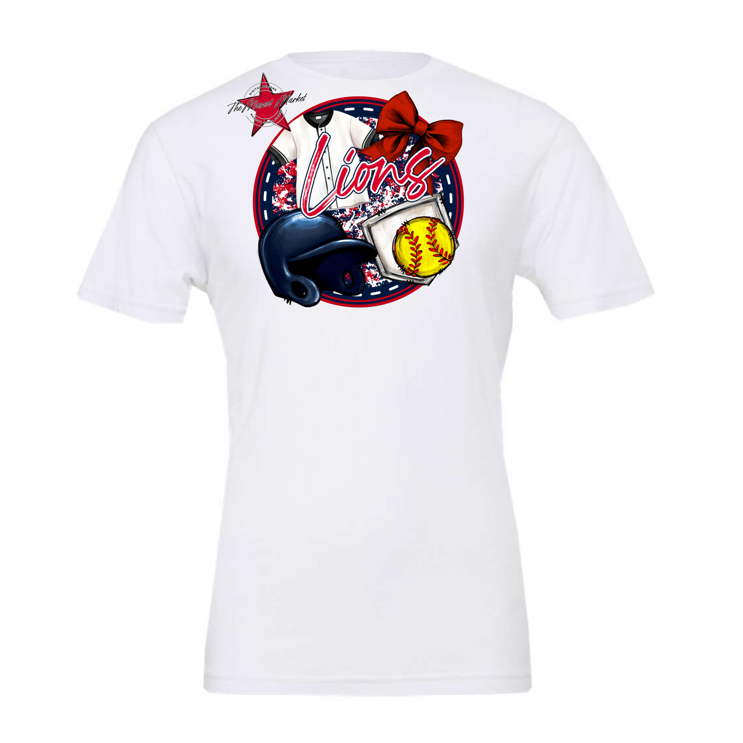 Lions Circle Softball Design-Navy-Red