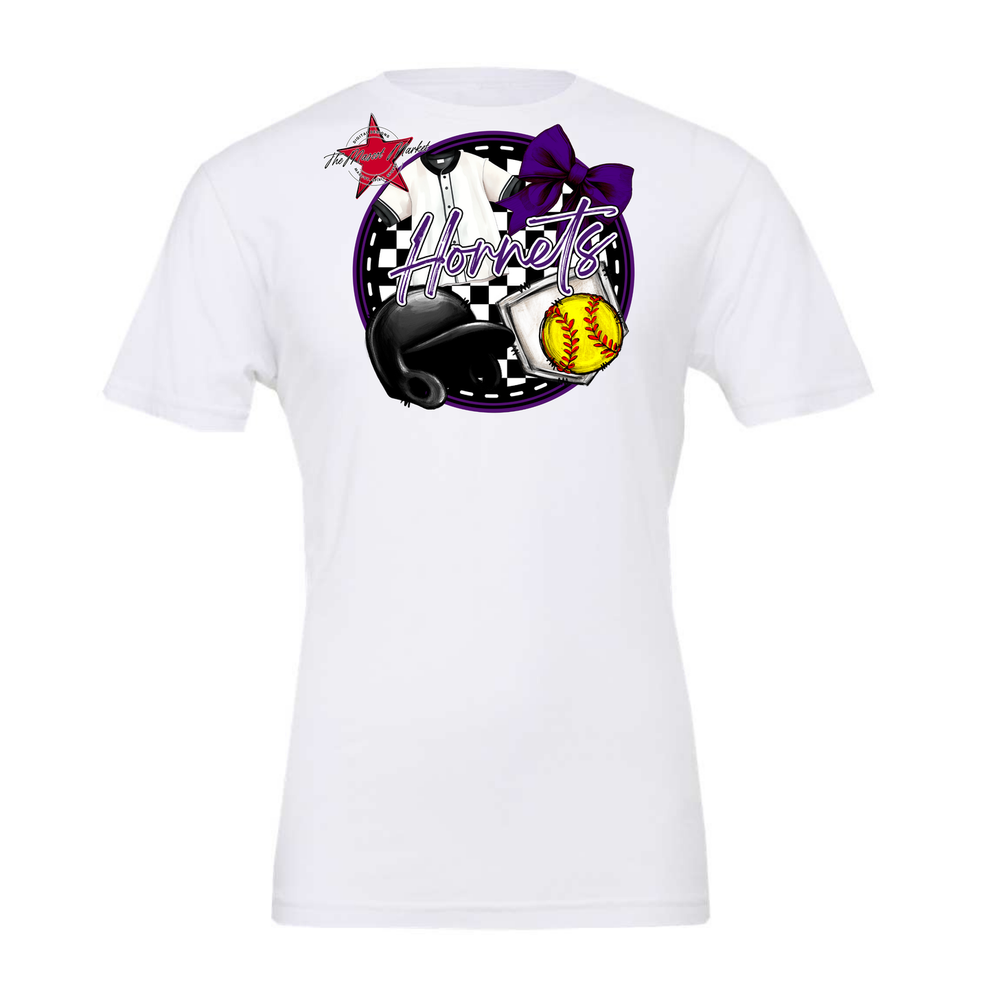 Hornets Circle Softball Design-Purple