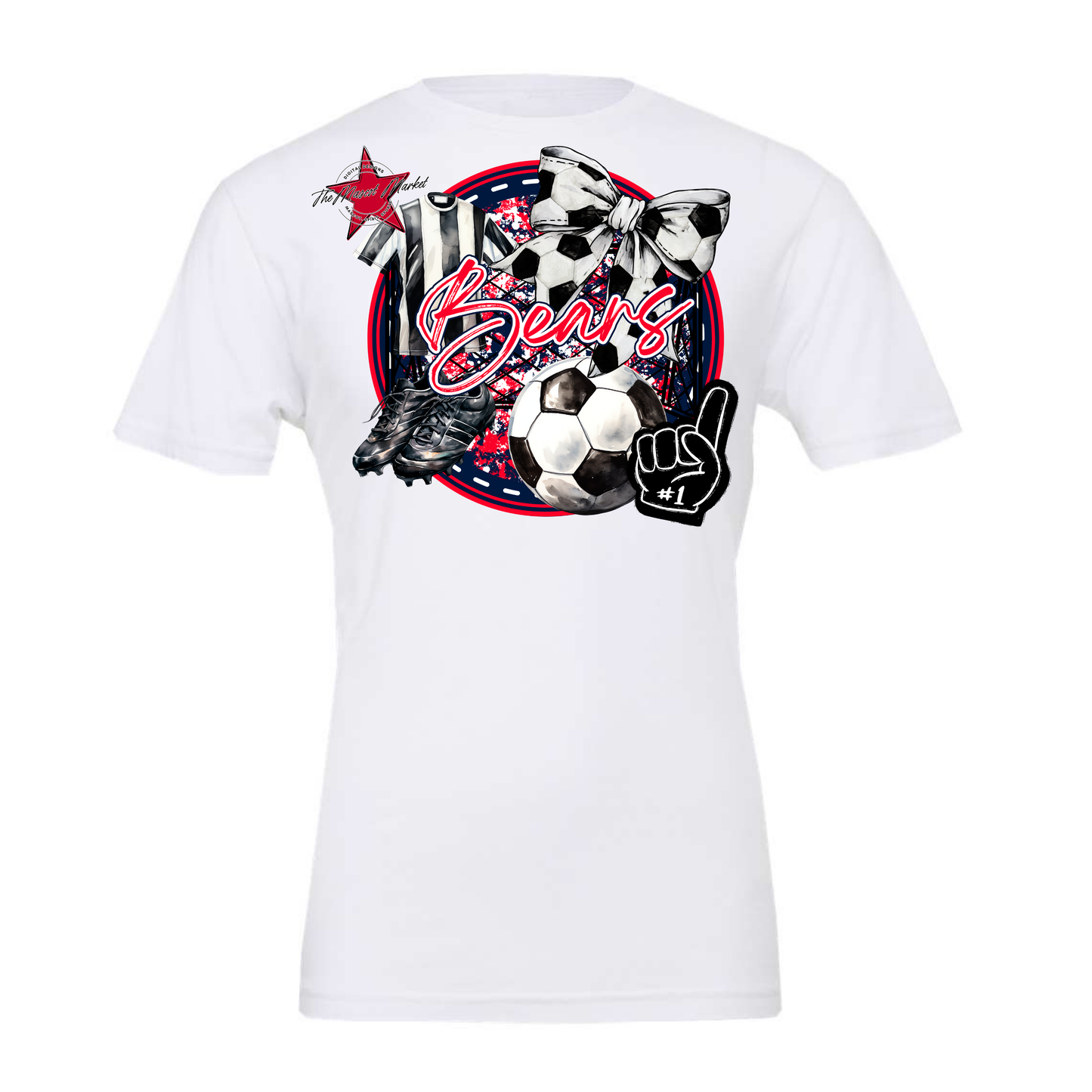 Bears Circle Soccer Design-Navy-Red