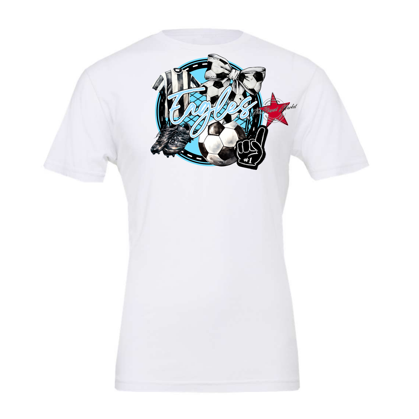 Eagles Circle Soccer Design-Columbia Blue