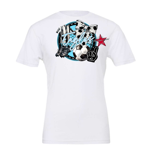 Eagles Circle Soccer Design-Columbia Blue