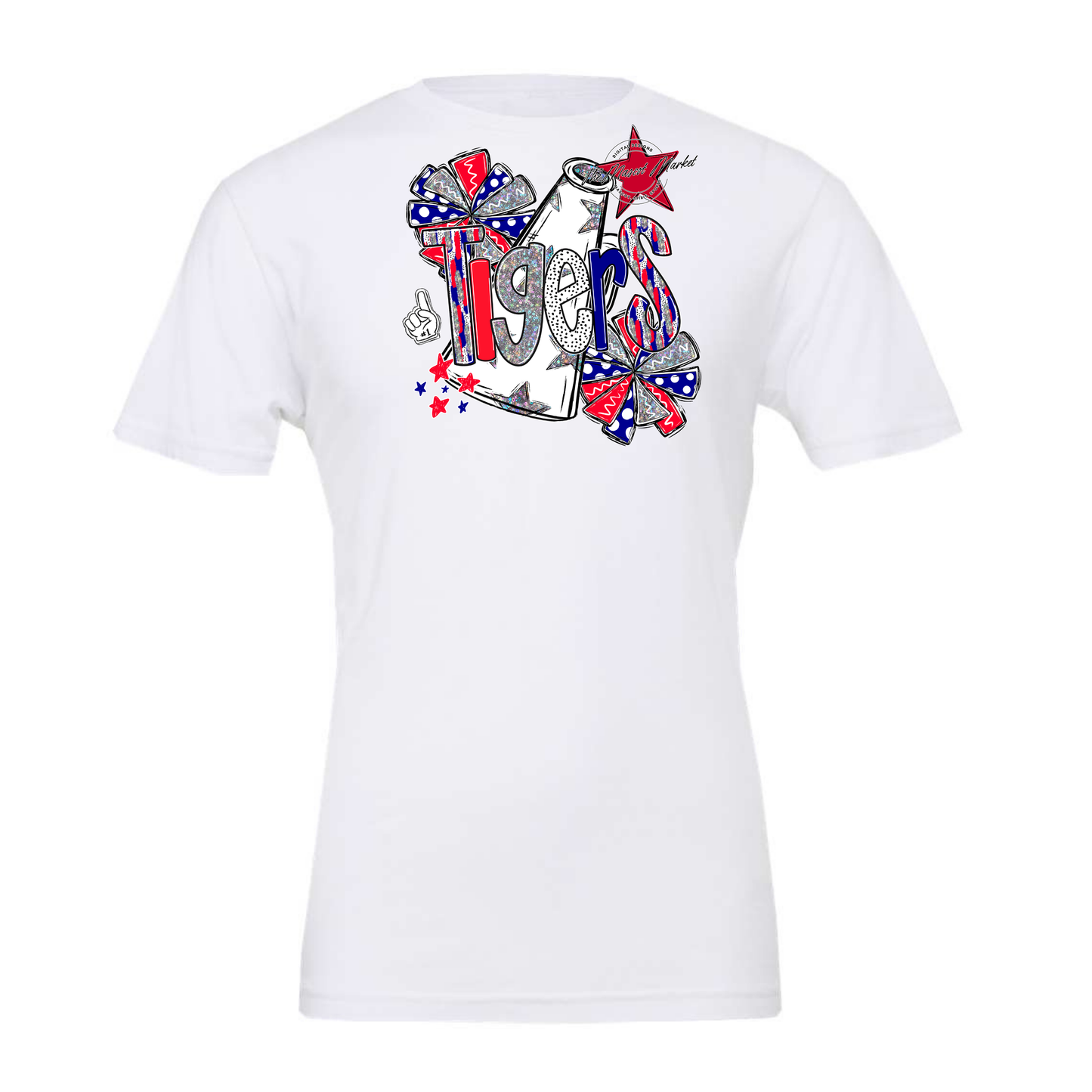 Tigers Cheer Megaphone Scrape-Blue-Red