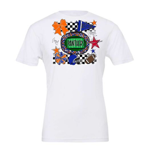 Panthers Checkers Spirit Design-Royal Blue-Orange