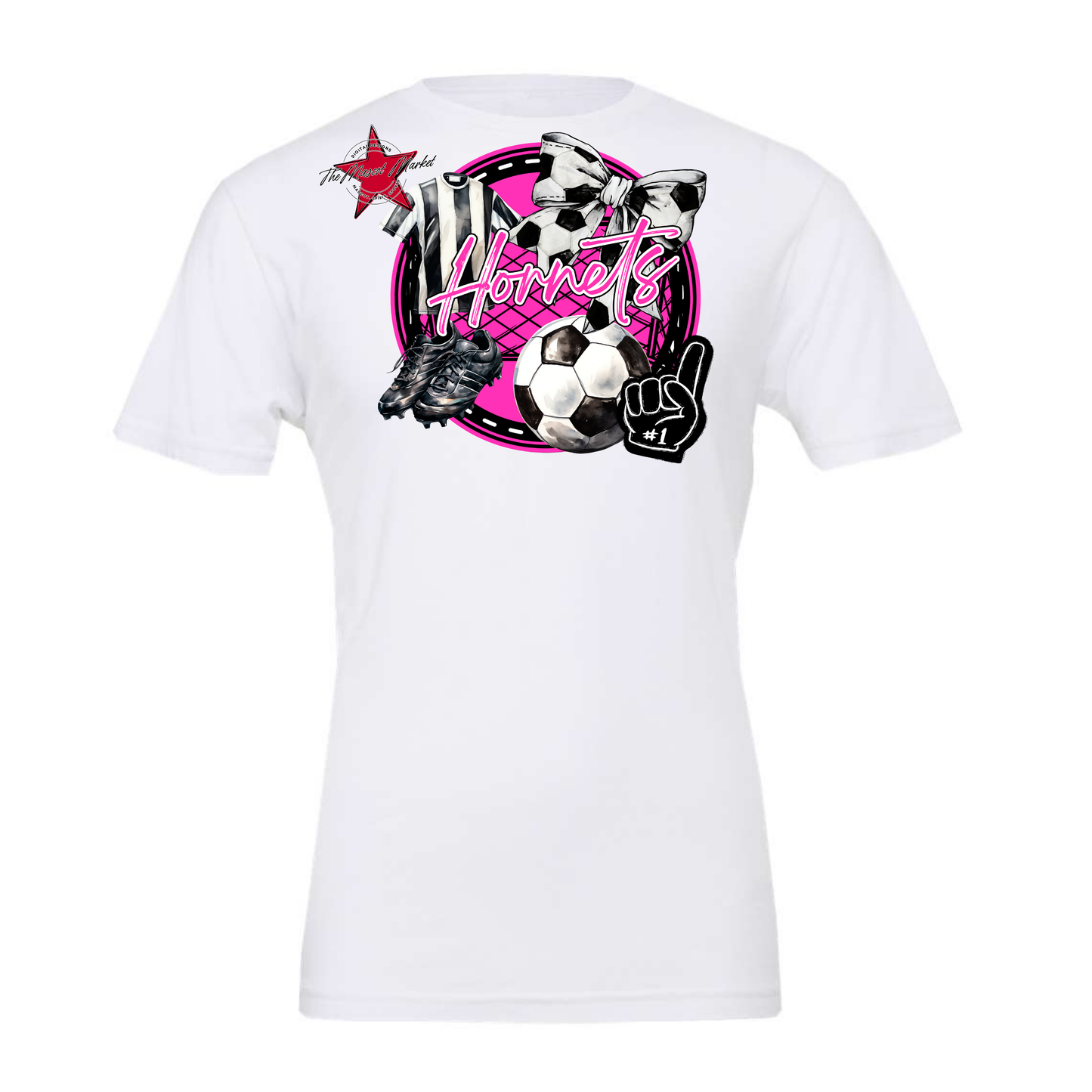 Hornets Circle Soccer Design-Pink