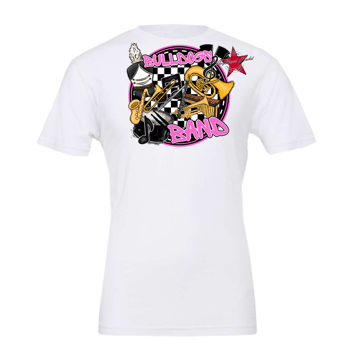 Bulldogs Circle Band Design-Baby Pink