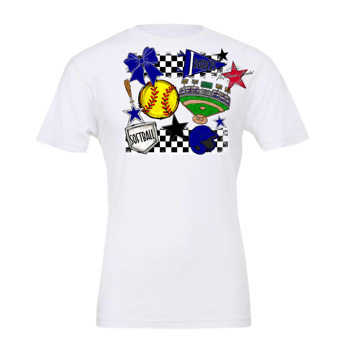 Raiders Softball Checkers Design-Blue
