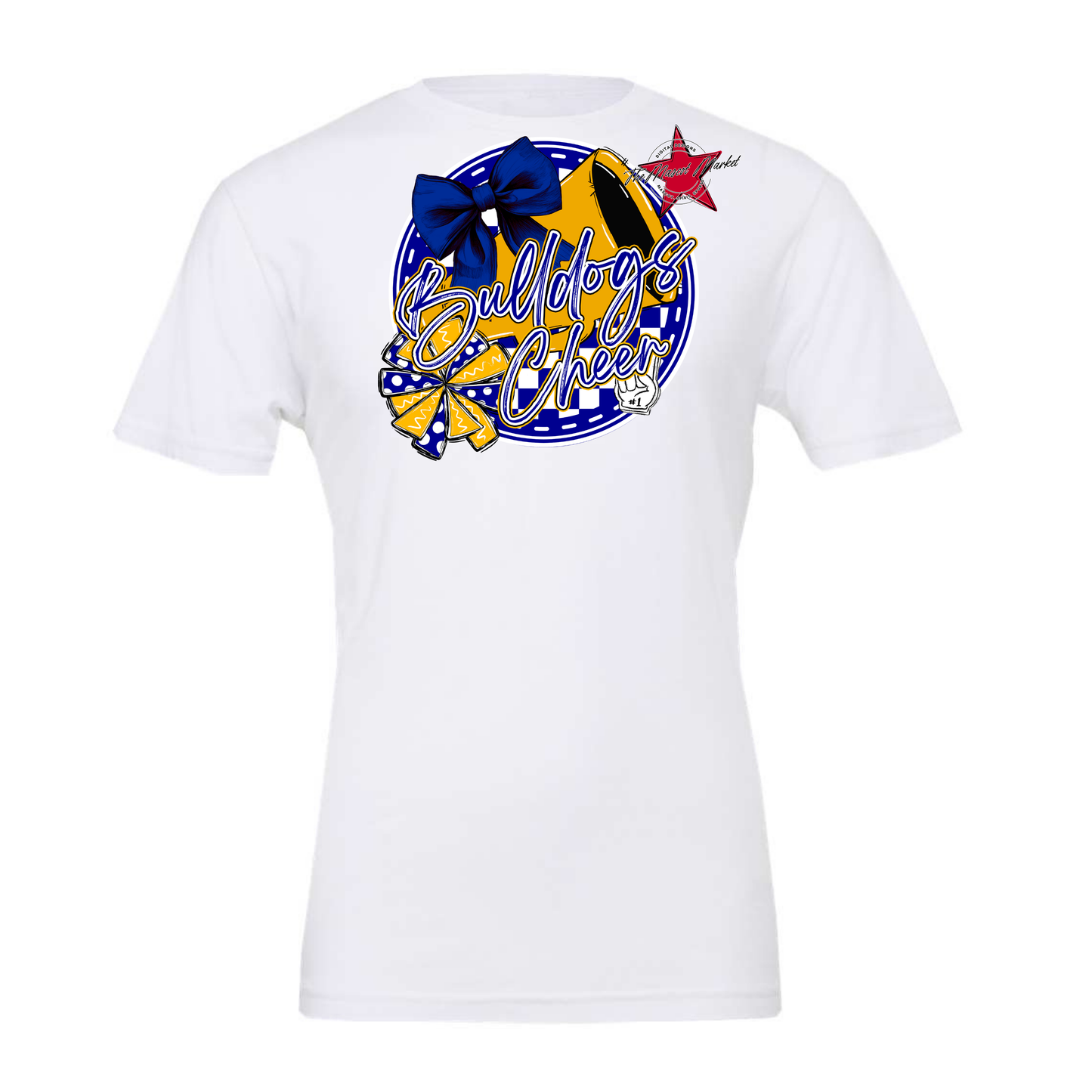 Bulldogs Circle Cheer Design-Blue-Yellow