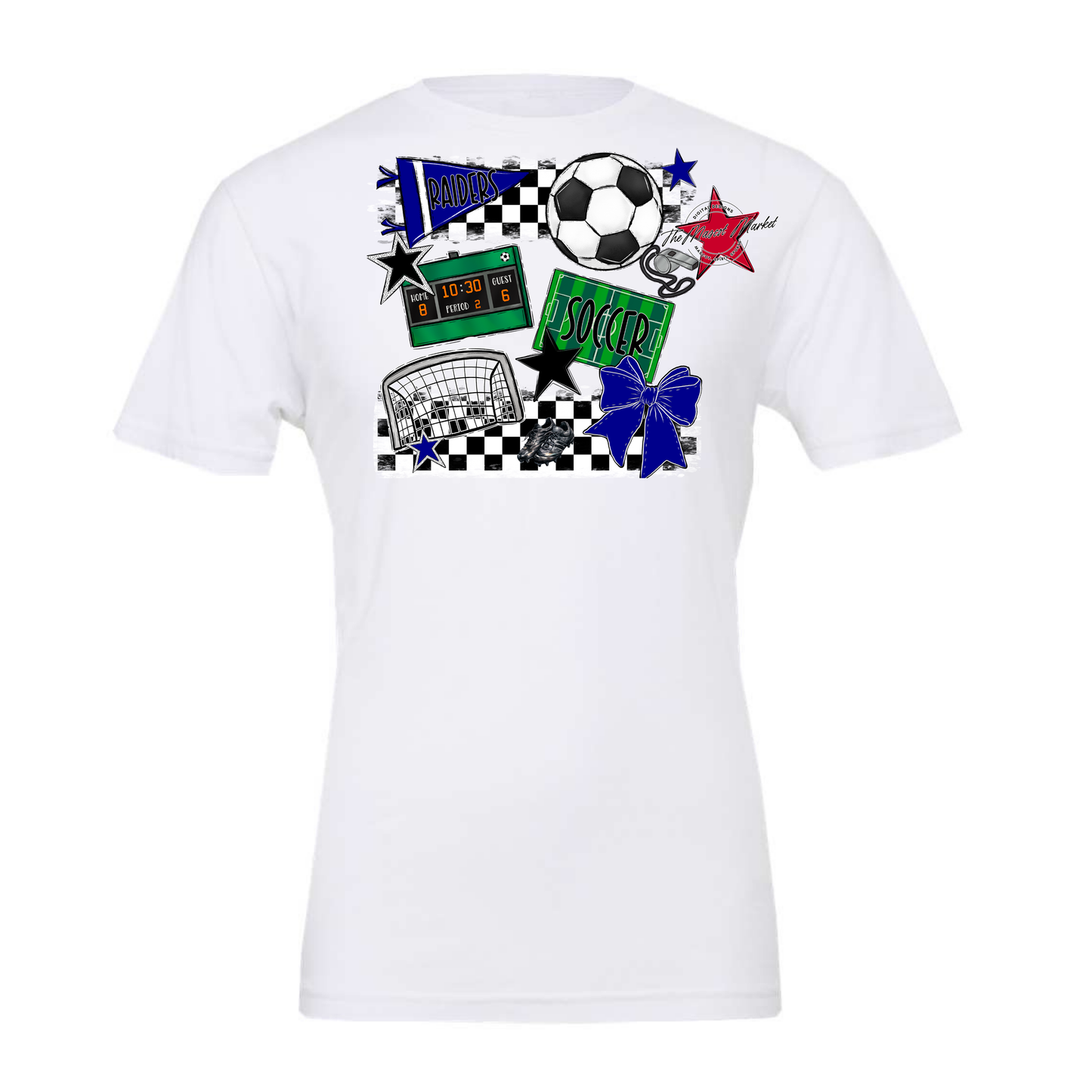 Raiders Soccer Checkers Design-Blue