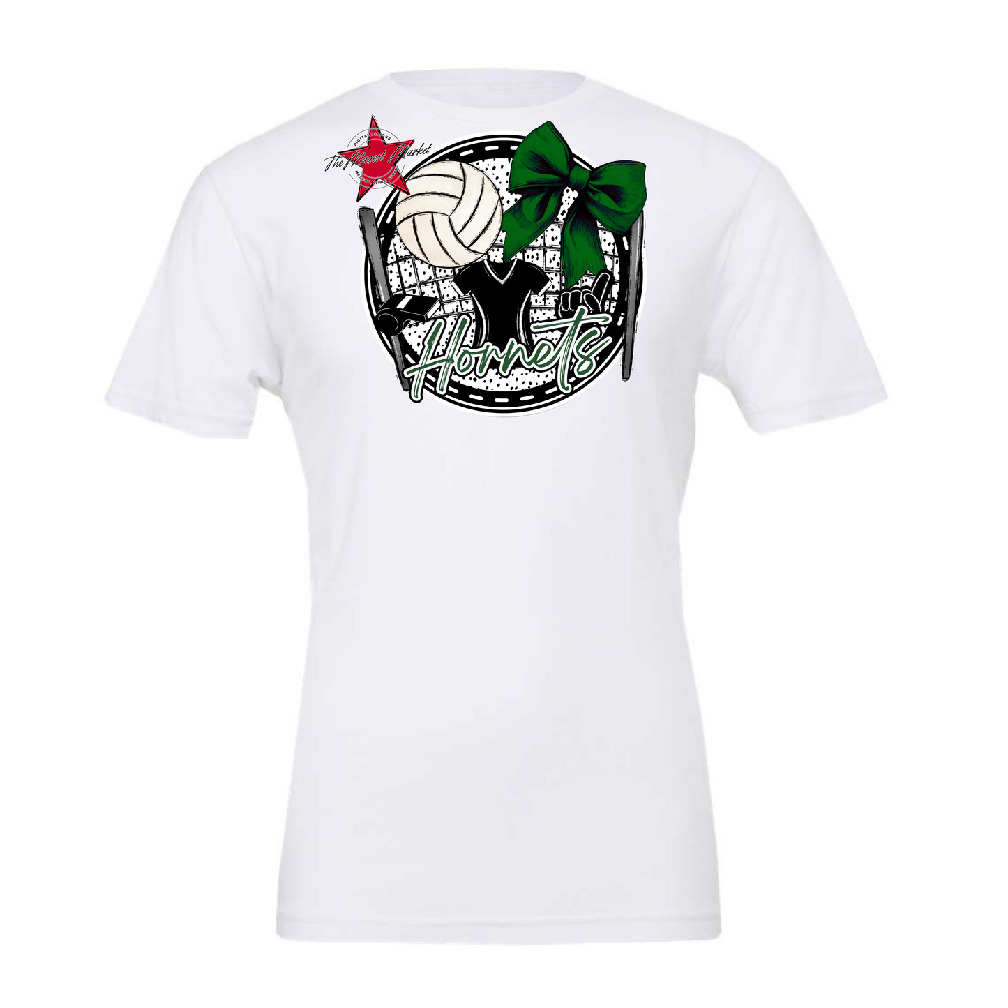 Hornets Circle Volleyball Design-Green