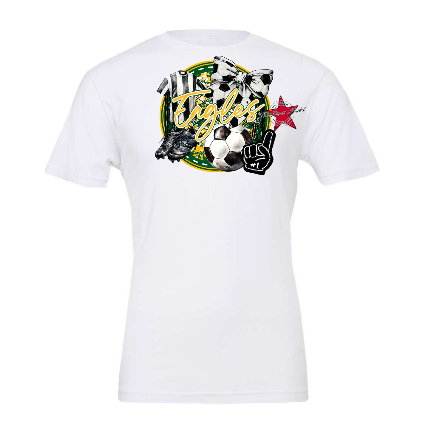 Eagles Circle Soccer Design-Green-Yellow