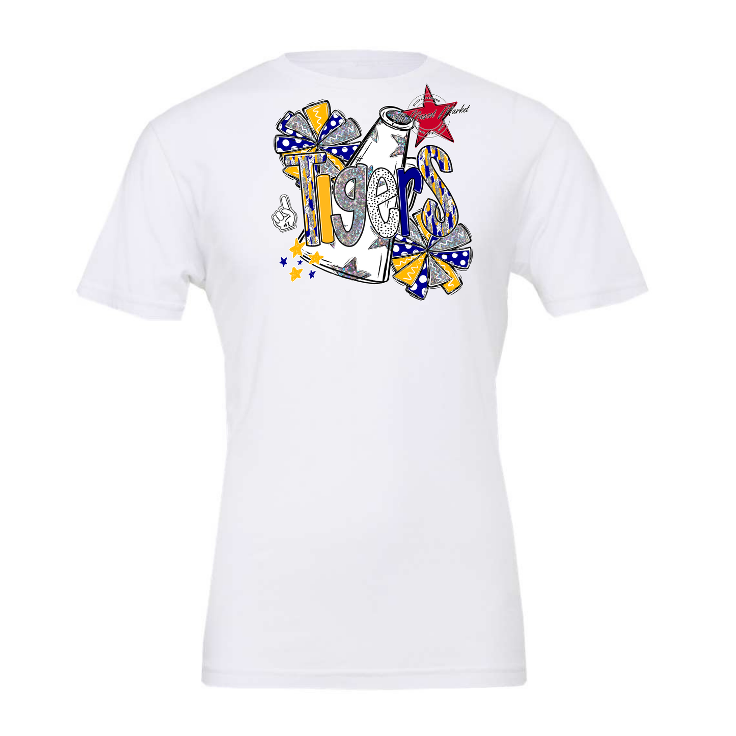 Tigers Cheer Megaphone Scrape-Blue-Yellow