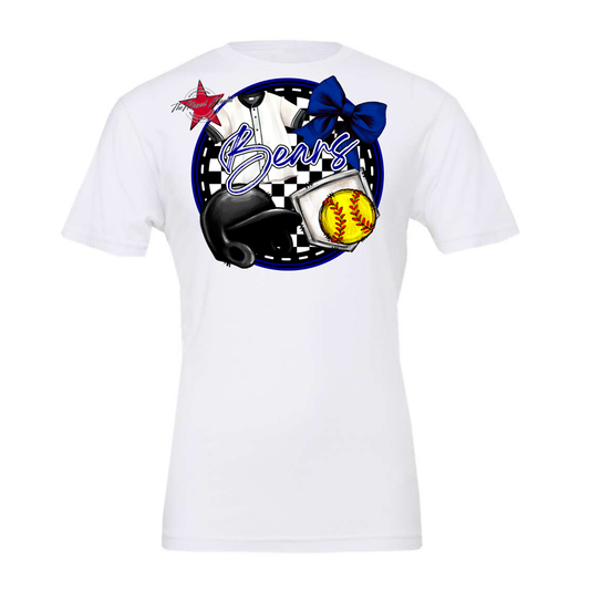 Bears Circle Softball Design-Blue