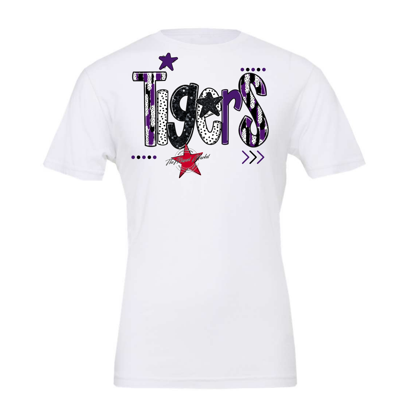 Tigers Brushstroke Alpha w Arrows-Purple