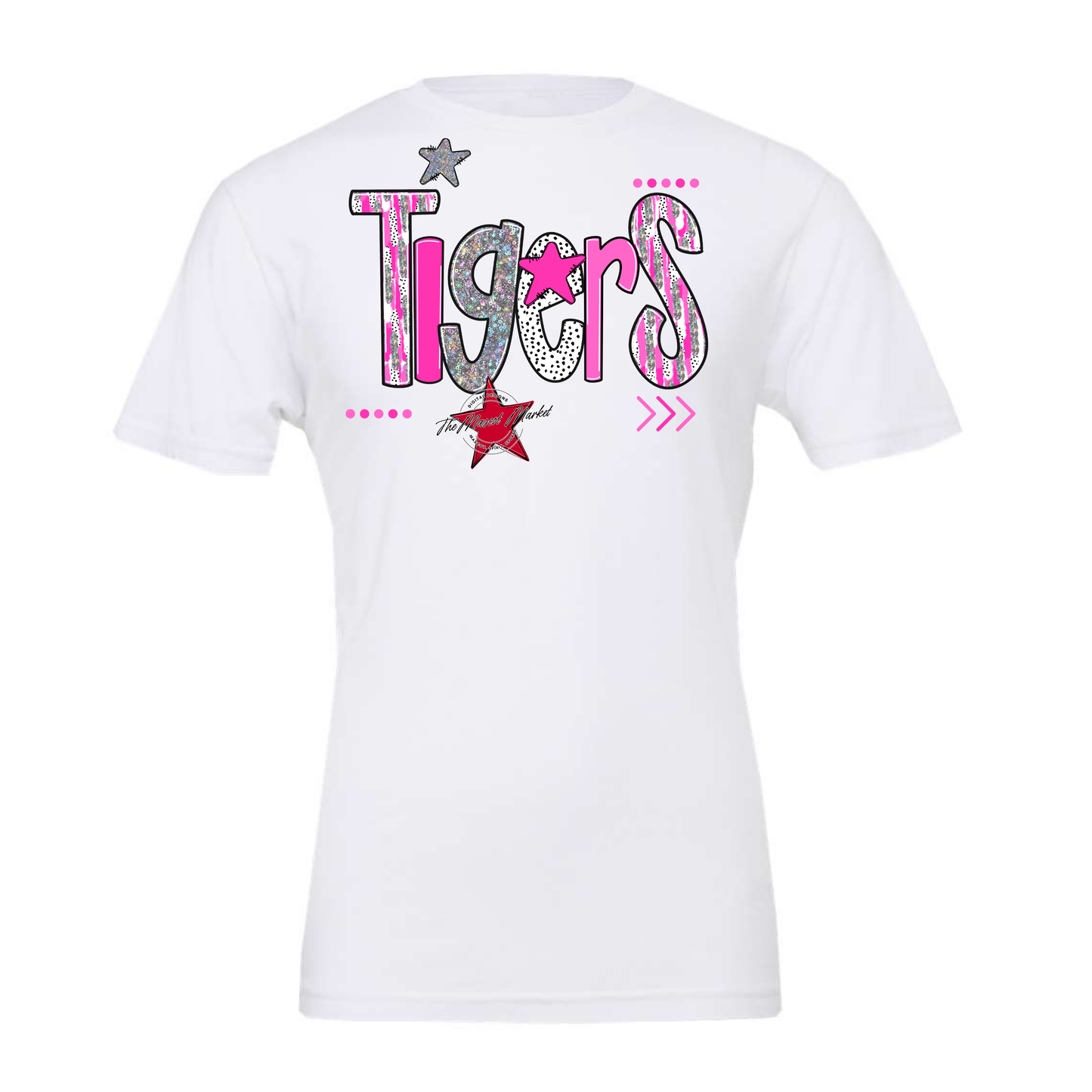 Tigers Brushstroke Alpha w Arrows-Baby Pink