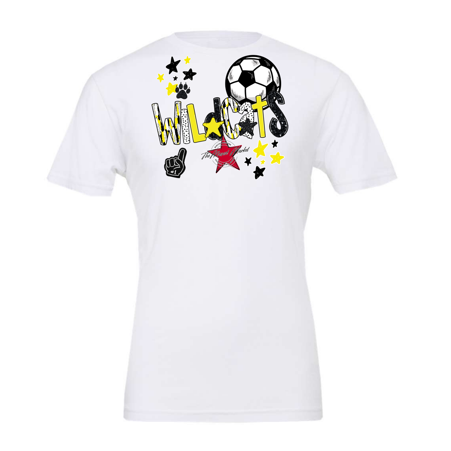 Wildcats Soccer Scrape-Bright Yellow