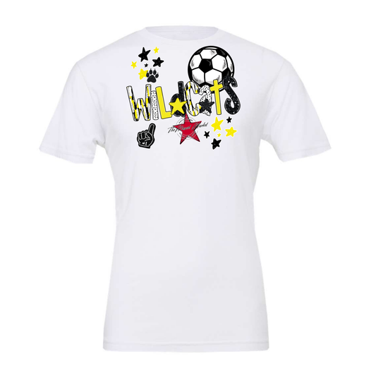 Wildcats Soccer Scrape-Bright Yellow