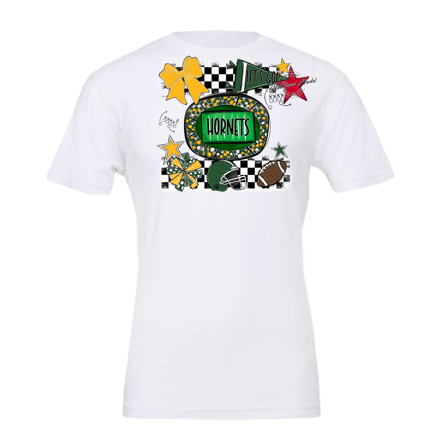 Hornets Checkers Spirit Design-Green-Yellow