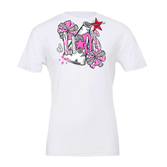 Lions Cheer Megaphone Scrape-Baby Pink