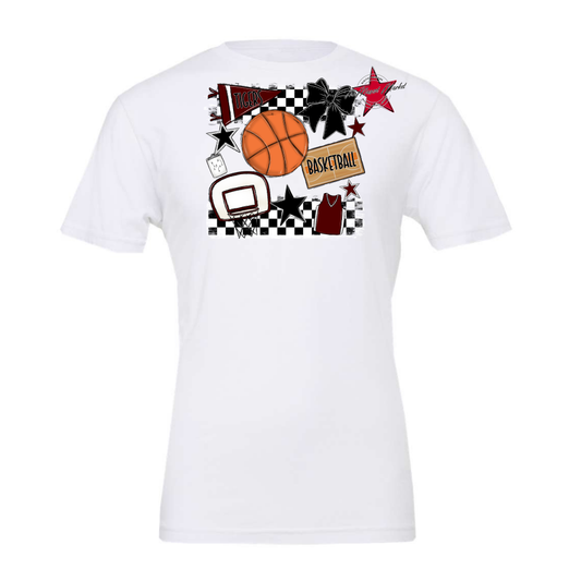 Tigers Checkers Basketball Spirit Design-Maroon