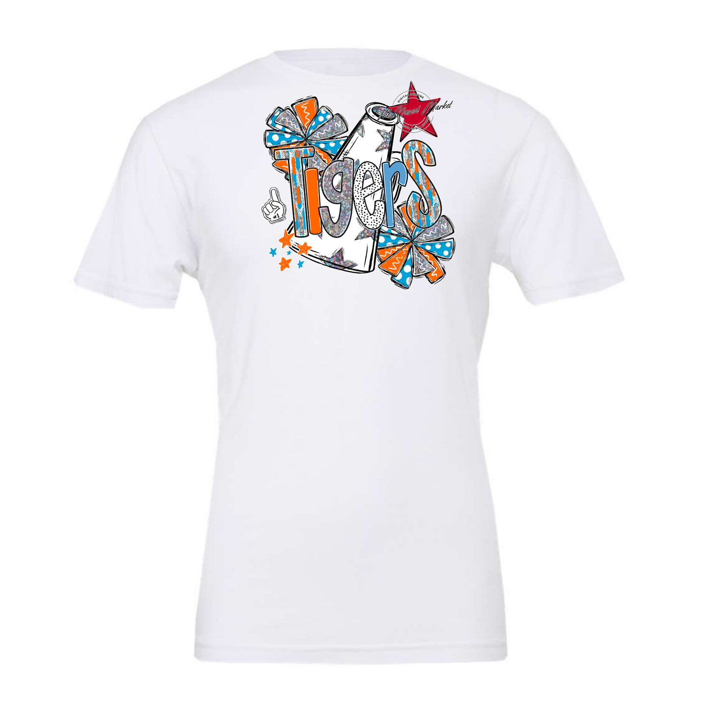 Tigers Cheer Megaphone Scrape-Carolina Blue-Orange