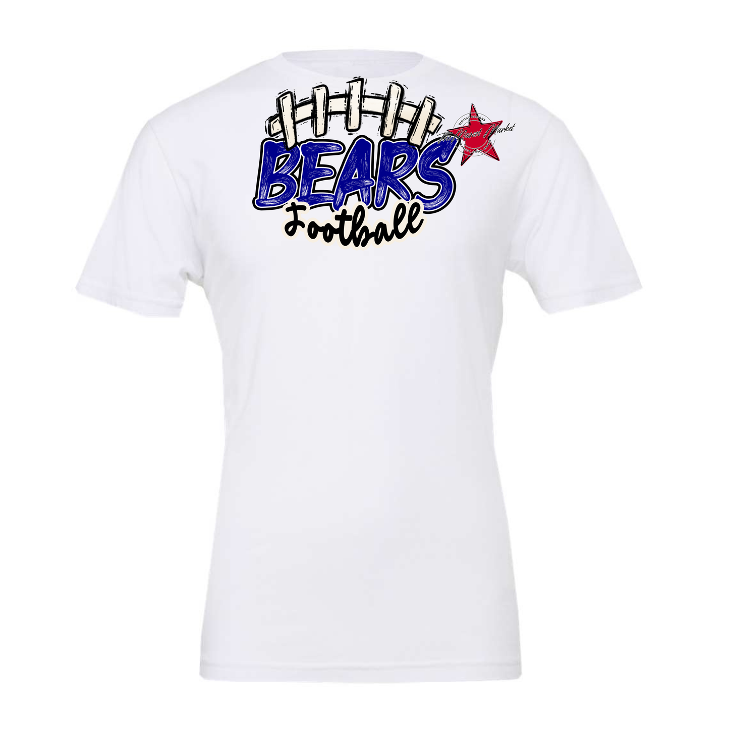 Bears Scratchy Varsity Football Design-Blue