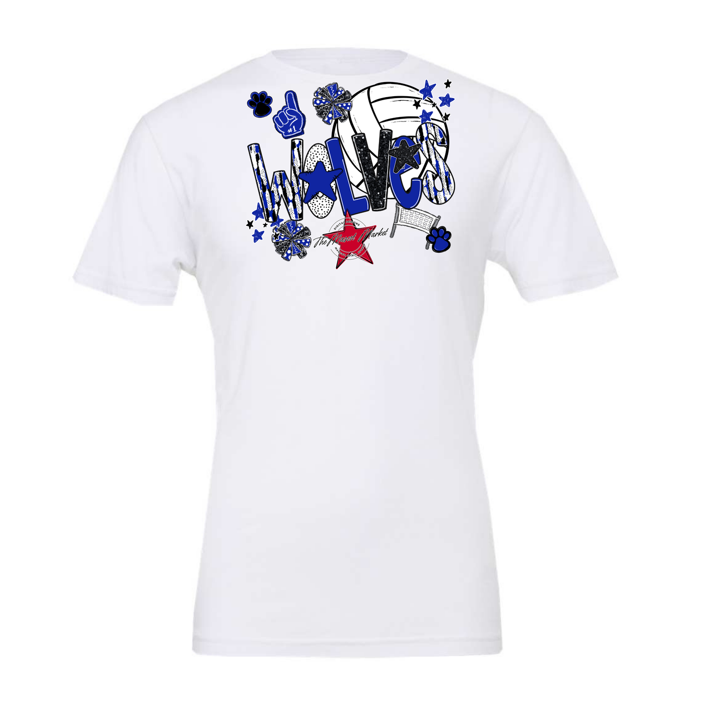 Wolves Volleyball Scrape-Royal Blue