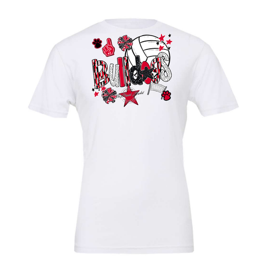 Bulldogs Volleyball Scrape-Red