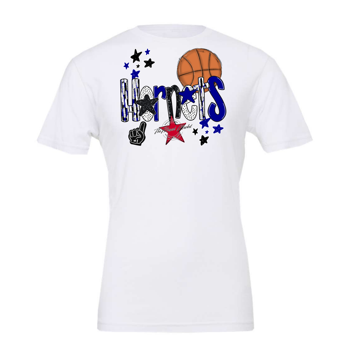 Hornets Basketball Scrape-Blue