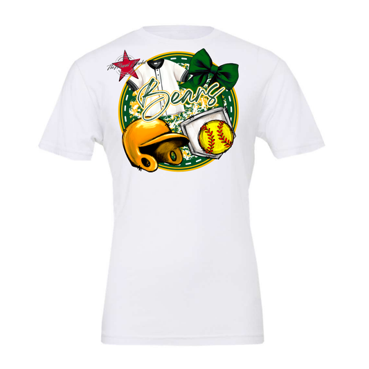 Bears Circle Softball Design-Green-Yellow