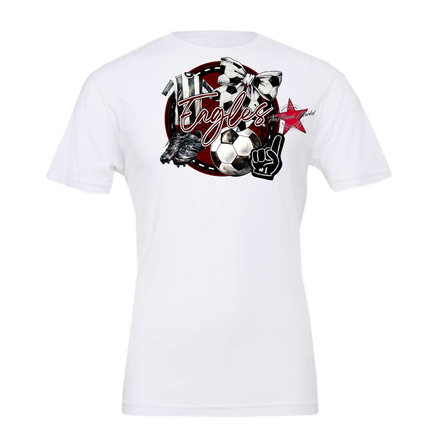 Eagles Circle Soccer Design-Maroon