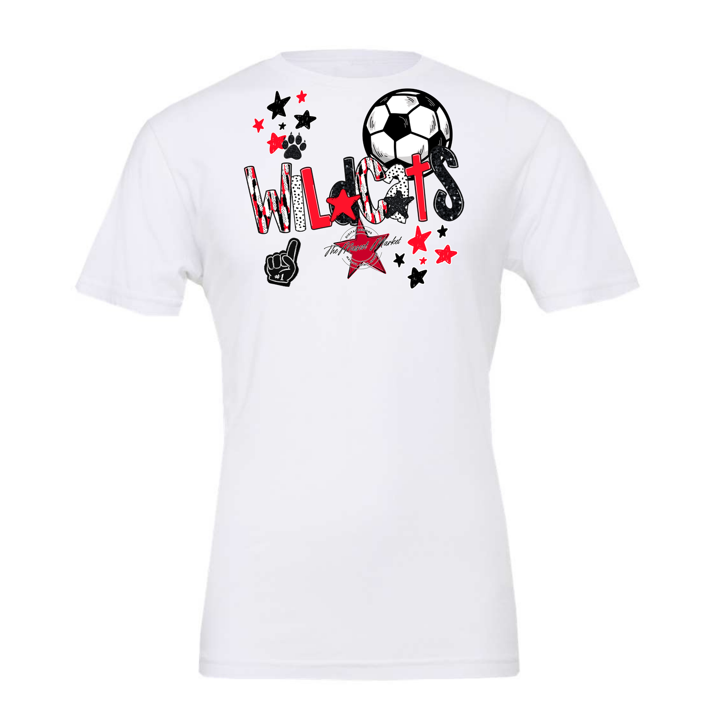 Wildcats Soccer Scrape-Bright Red