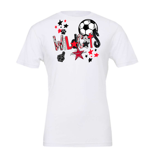 Wildcats Soccer Scrape-Bright Red